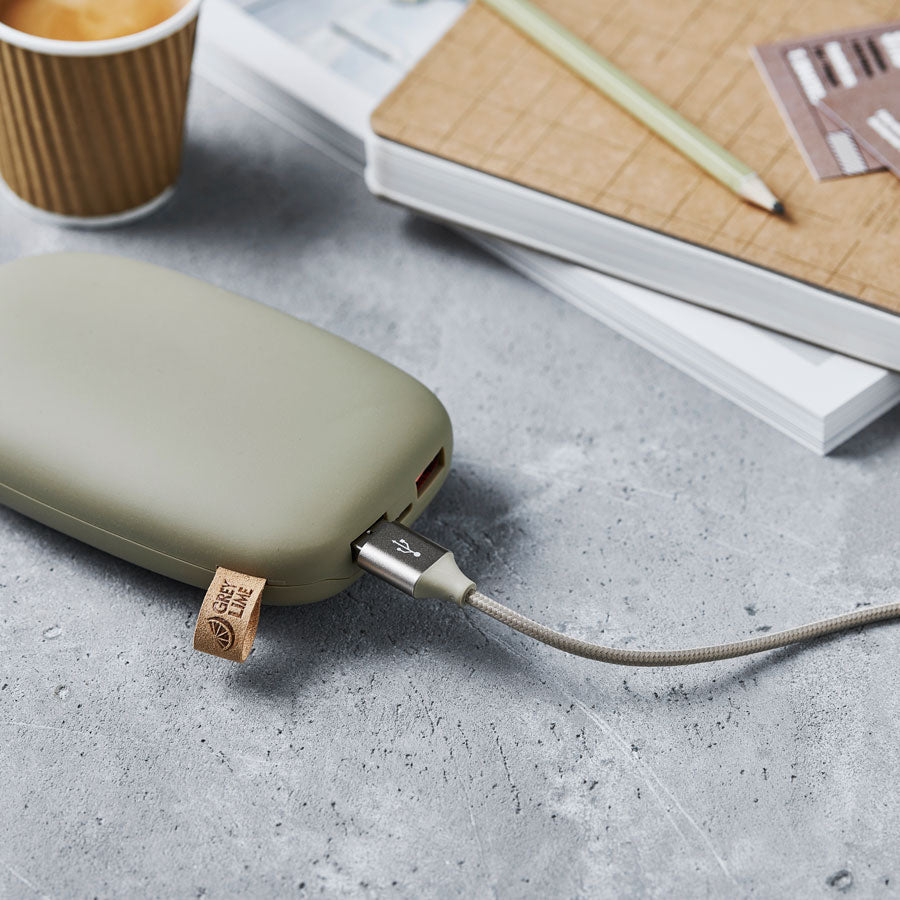 GreyLime Braided USB-A til USB-C Kabel Beige 1 m -  fra GreyLime - nu kun 99 kr. Hos HjemTek 