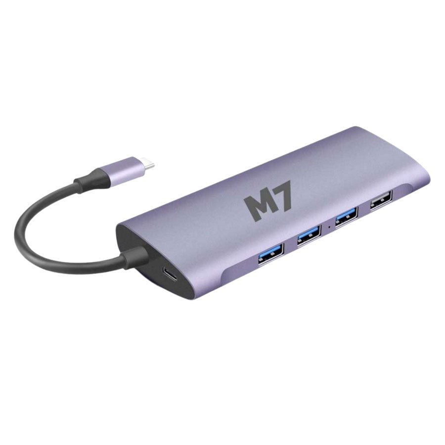 USB-C 11-i-en dock m. HDMI & VGA SD microSD RJ-45 USB3.0 og USB-C M7 - HjemTek