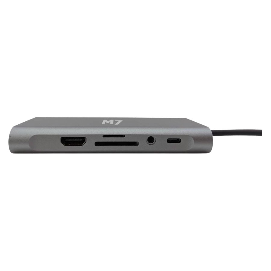 USB-C 11-i-en dock m. HDMI & VGA SD microSD RJ-45 USB3.0 og USB-C M7 - HjemTek